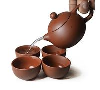 Théière chinoise Yixing Zisha XIshi Beauty Style 141,7 g 4 tasses 50 ml Outil à thé Gongfu (rouge)