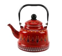 Théière, cuisinière à thé en émail vintage, théière rétro, petite mignonne(White,1.7L)