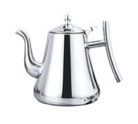 Théière de cuisine en acier inoxydable avec filtre à infuseur et couvercle, bouilloire à induction, théière à feuilles de thé en vrac pour cuisinière(Sliver,2L)