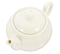 Théière de Style Chinois en Céramique Blanche, Petite et Élégante | Pratique, Prise en Main Confortable, Service Solide, pour Thé Floral, Infusion Verte, Bar à Café, Voyage