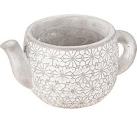 Théière Déco Cache-pot Céramique Vintage Blanc 16×10,5×8cm 3pcs