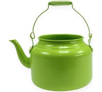 Théière décorative en métal vert pomme - Cache-pot pour fleurs - Ø20cm H15cm - Décoration de jardin polyvalente et idée cadeau