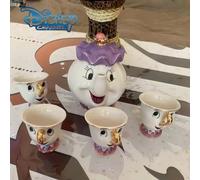 Théière dessin animé mignon la belle et la bête cafetière un service à thé cadeau d'anniversaire tasse mme Potts puce tasse Pots à thé tasse E