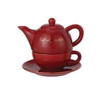 Théière égoïste en porcelaine rouge Tout Est Possible