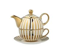 Théière égoïste lignée doré et blanc en porcelaine