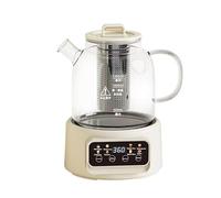 Théière Électrique Multifonction 1200ml, 8 Modes de Préparation, Base Chauffante avec Écran Digital, Carafe en Verre, Blanc
