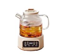 Théière Électrique Multifonction 1200ml, 8 Modes de Préparation, Base Chauffante avec Écran Digital, Carafe en Verre, Blanc