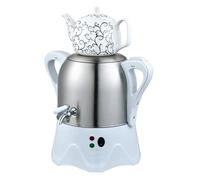 Théière électrique turque, 2000 W, 3 L en acier inoxydable et théière en céramique de 1 L, Samovar avec garde au chaud pour le café et le thé parfumé