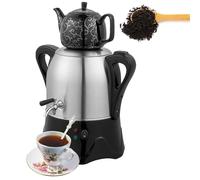 Théière électrique turque 2000W - Samovar électrique en acier inoxydable de 3L avec théière en céramique de 1L, fonction de maintien au chaud pour la préparation du thé turc, du café et des tisane #1