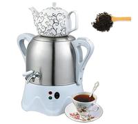 Théière électrique turque 2000W - Samovar électrique en acier inoxydable de 3L avec théière en céramique de 1L, fonction de maintien au chaud pour la préparation du thé turc, du café et des tisane #2