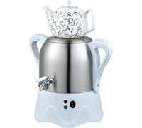 Théière électrique turque de 2000 W, théière multifonctionnelle avec verseuse en acier inoxydable de 3 L et verseuse en céramique de 1 L, fonction maintien au chaud, convient également pour le café