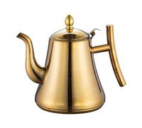 Théière en acier inoxydable 304 à chauffage rapide avec infuseur - 1,6 litre et 2,1 litres for thé en vrac, café et plus encore(Gold,2.1 Quart)