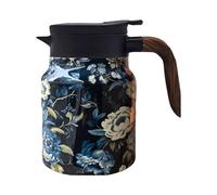 Théière en acier inoxydable à motif floral | 1000 ml - Théière de cuisine avec infuseur à thé pour la maison, la salle à manger
