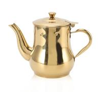 Théière en acier inoxydable avec infuseur à thé, 500 ml en métal grande cafetière huile d'olive peut distributeur de sauce soja pour restaurants maison(d'or)