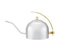 Théière en acier inoxydable avec infuseur amovible, bouilloire pour thé en vrac, café, filtre en maille, poignée résistante à la chaleur, design classique pour la cuisine, (1200ml)