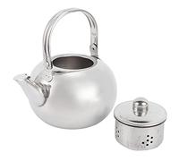 Théière en Acier Inoxydable Bouilloire Plus Épaisse avec Filtre Cuisinière à Induction à Fond Plat Bouilloire à Thé Théière(14CM)