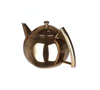 Théière en acier inoxydable poli 1 L/1,5 L/2 L avec infuseur à filtre à feuilles de thé, doré, 1 l