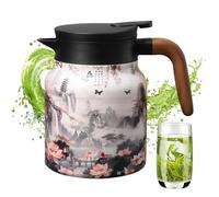 Théière en céramique - 16 cm, Bouilloire à thé florale vintage | Pot à thé en acier inoxydable de grande capacité de 1000 ml avec conservation de la chaleur | Théière pour le bureau et la maison