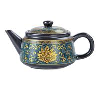 Théière en Céramique 250ml, Style Classique Vintage pour Thé Chaud | Surface Polie et Brillante, Rétention Thermique, Format Portable pour Cérémonie, Bureau, Pique-niques ou Réunion