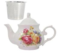 Théière en céramique de style royal britannique classique, vintage, grande théière de 90 ml, parfaite pour tous les rassemblements quotidiens (rouge, grand)