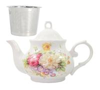 Théière en céramique de style royal britannique classique, vintage, grande théière de 90 ml, parfaite pour tous les rassemblements quotidiens (blanc, grand)