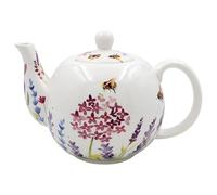 Théière en céramique Motif abeilles Lavande Peinte à la main Motif floral Grande porcelaine fine