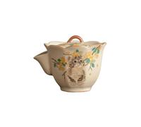 Théière en céramique peinte à la main en forme de chat mignon Ru Four Théière chinoise exquise Kung Fu - Pot saisi à la main [Lite]