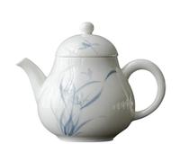 ThéIèRe En CéRamique Théière artisanale en porcelaine blanche, 150 ml, décor orchidée peint à la main, avec filtre. Service de fabrication de théières vintage. Artisanat.