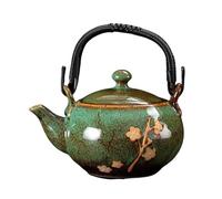 Théière en Céramique Théière Peinte En Porcelaine, Pot À Poutre De Levage Céramique Avec Filtre, Service Thé, Bouilloire 660ml Pour boire du thé(Green)