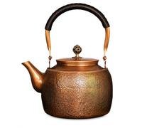 Théière en cuivre martelé de qualité supérieure fabriquée à la main - Bouilloire en cuivre pur de 1,5 mm d'épaisseur de 1700 ml de grande capacité qui passe sur la cuisinière