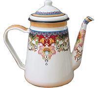 Théière en émail de 1,5 L, cafetière vintage avec long bec et poignée pour cuisinière à gaz et cuisinière à induction, - A