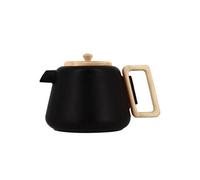 OGO Living - Théière en fonte Viggo 1000 ml noire, filtre en inox, poignée et couvercle en bois