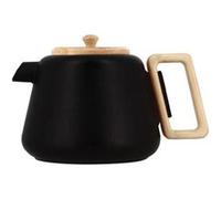 OGO Living - Théière en fonte Viggo 1000 ml noire, filtre en inox, poignée et couvercle en bois