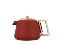 OGO Living – Théière en fonte Viggo – 1000 ml, filtre inox, poignée et couvercle en bois – Paprika