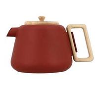 OGO Living – Théière en fonte Viggo – 1000 ml, filtre inox, poignée et couvercle en bois – Paprika