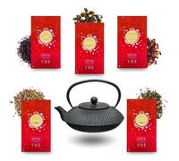 Théière en fonte + 5x20g de Thés et Infusions de Noël assortis | Cadeau Original pour Noël COMPTOIR FRANÇAIS DU THÉ