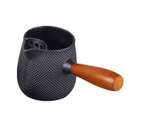 Théière En Fonte - Brasseur De 600 Ml Sans Danger Pour La Cuisinière | Bouilloire À Poignée En Bois - Construction En Fer Durable Pour Le Thé En Feuilles, Le Café, Le Lait, Le Vin, Adaptée Aux Cuisine