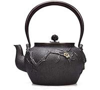 Théière en fonte de style japonais avec infuseur en fonte de fer à thé avec support de tiers et couvercle en acier inoxydable théière anti-rouille pour poêle en céramique électrique thé bouillonnant