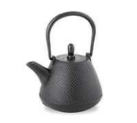 Théière en fonte Nanbu Tekki (Arare - type dôme), fabriquée au Japon, avec passoire à thé, finition émaillée intérieure, théière, pot coloré, interdiction de feu ouvert (400 ml / dôme noir)