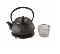 Théière en fonte - WEIS - Modèle 0,6 L - Noir - Filtre en inox - Dessous de plat assorti