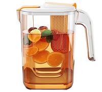 Théière En Plastique Transparent De 2,6 Litres, Poignée Anti - Blanchiment, Bouilloire Plate Dans Le Réfrigérateur, Pamplemousse Citron,Blanc,2600ml