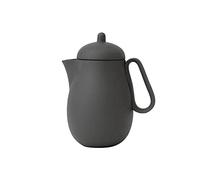 Théière en porcelaine avec infuseur thé en acier inoxydable, bec anti-gouttes, thé en vrac, thé à feuilles, 1 L, gris sable mat