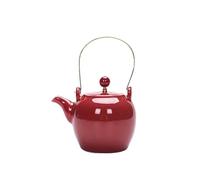 Théière en porcelaine avec poignée, service à thé en céramique, simple, couleur unie, for hôtel, restaurant, bouilloire d'environ 310 ml(Red)