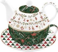 Théière en porcelaine avec tasse Fancy Christmas