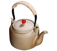 Théière en Poterie Grosse Capacité, Poignée Froide, Kaki