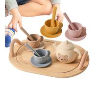 Théière en Silicone, Jeu De Rôle De Thé, Service À Thé pour Tout-Petits, Construction De Collaboration Empathique, Jeu Social Engageant, 1 Ensemble, pour Le Développement, Anniversaire, Vacances