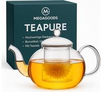 Théière en verre 400 ml Borosilicate résistant à la chaleur avec passoire à thé FR.