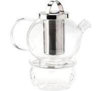 Théière en verre avec filtre en acier et réchaud G