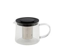 Point-Virgule Théière en verre avec infuseur à thé en inox, service a the, noir, 600ml