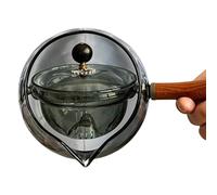 Théière en verre avec infuseur - 500 ml - Théière rotative - Théière sûre | Bouilloire transparente en borosilicate | Panier infuseur amovible qui passe au lave-vaisselle | Pour le thé en fleurs, les